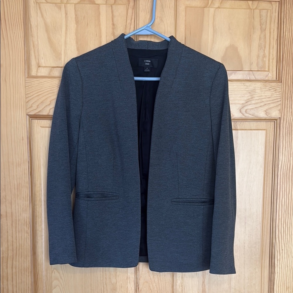 Women's Gray Open-Front Blazer